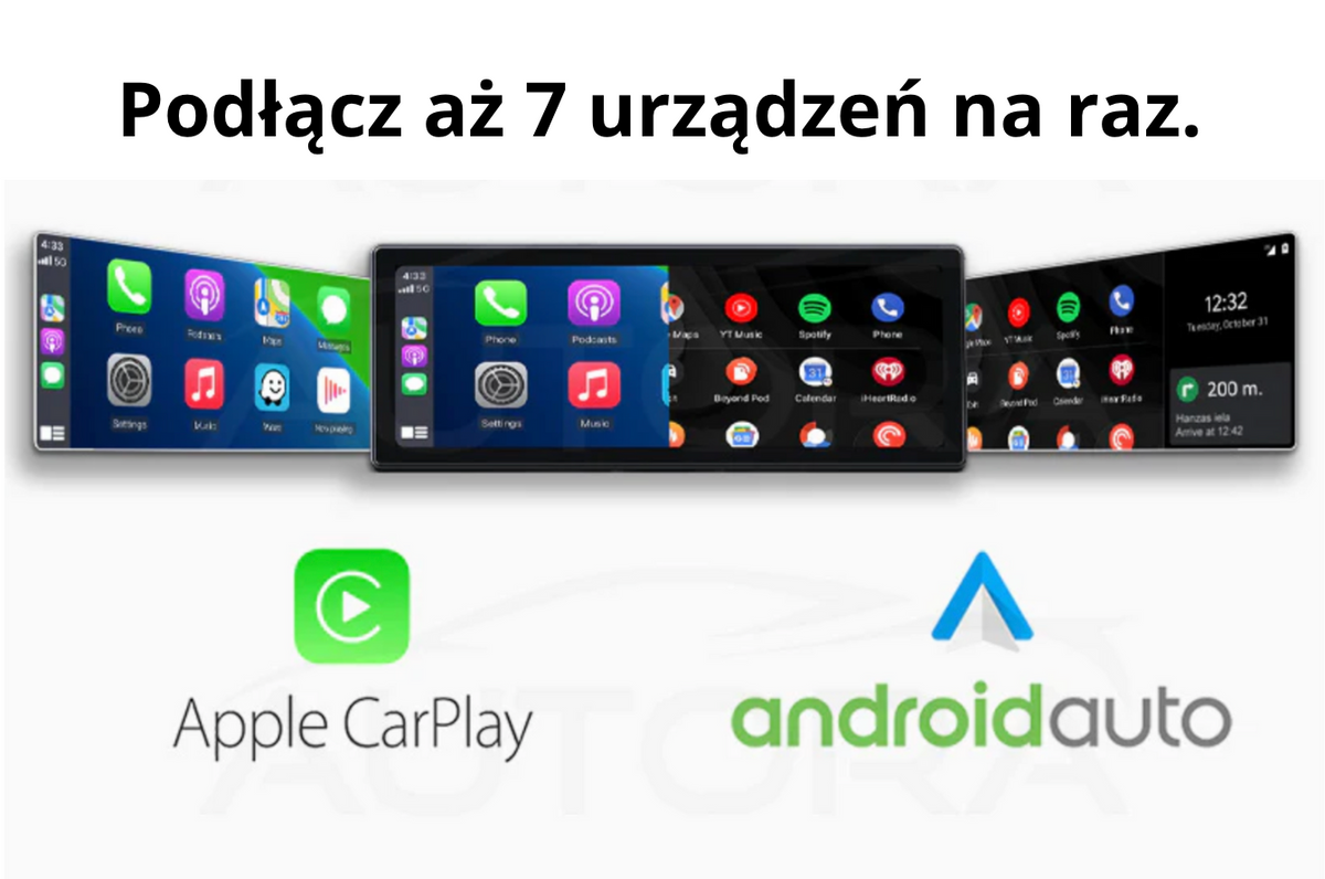 Multimedialne Centrum Samochodowe z CarPlay AndroidAuto + Kamera Cofania (HIT 2025)
