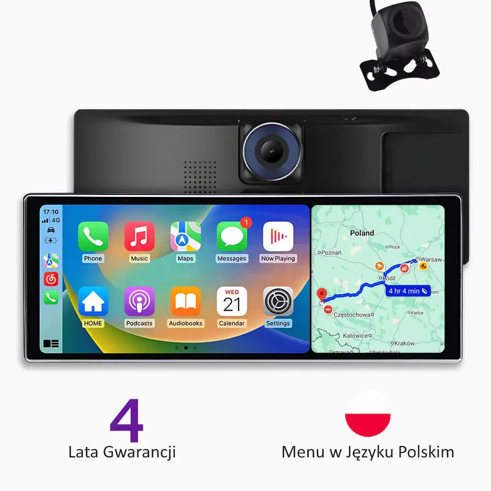 Multimedialne Centrum Samochodowe z CarPlay AndroidAuto + Kamera Cofania (HIT 2025)